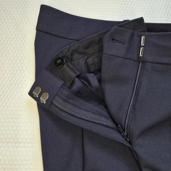 Theory Navy Trousers - Women's Tailored Dress Pants - Picture 3 of 6